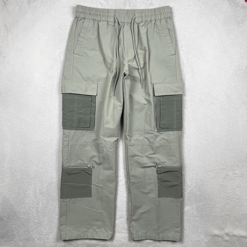 Pacsun Shadow Baggy Cargo Pant Mens Medium Beige Ripstop Travel Drawstring 30"
